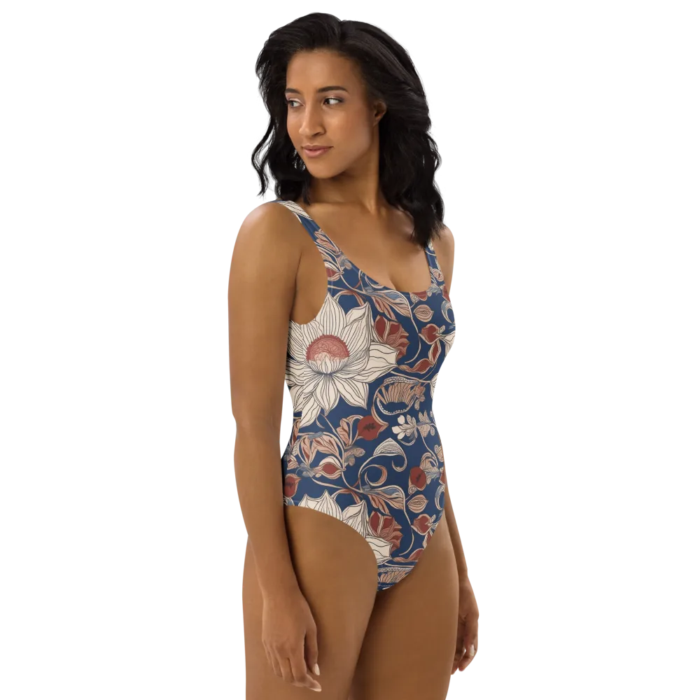 Blue Hour Botanica on One-Piece Swimsuit — Right