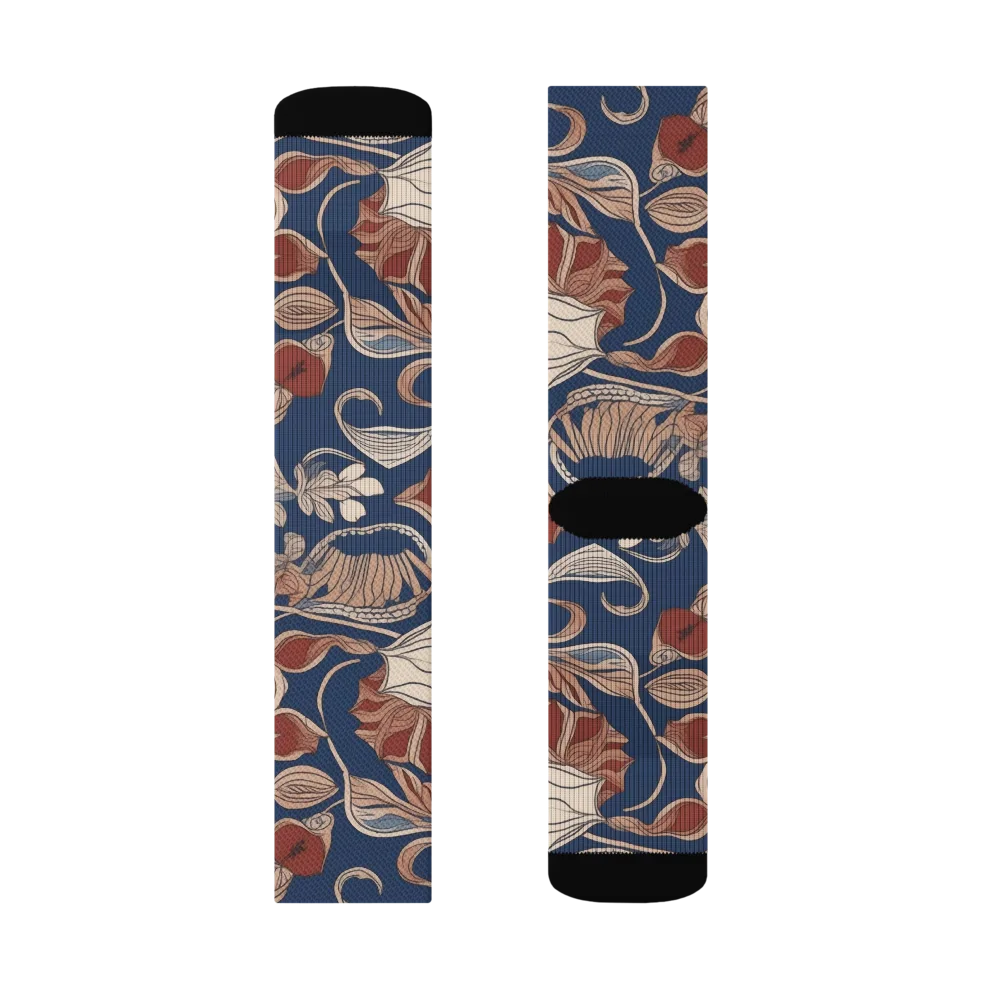 Blue Hour Botanica on Socks — Right Sock