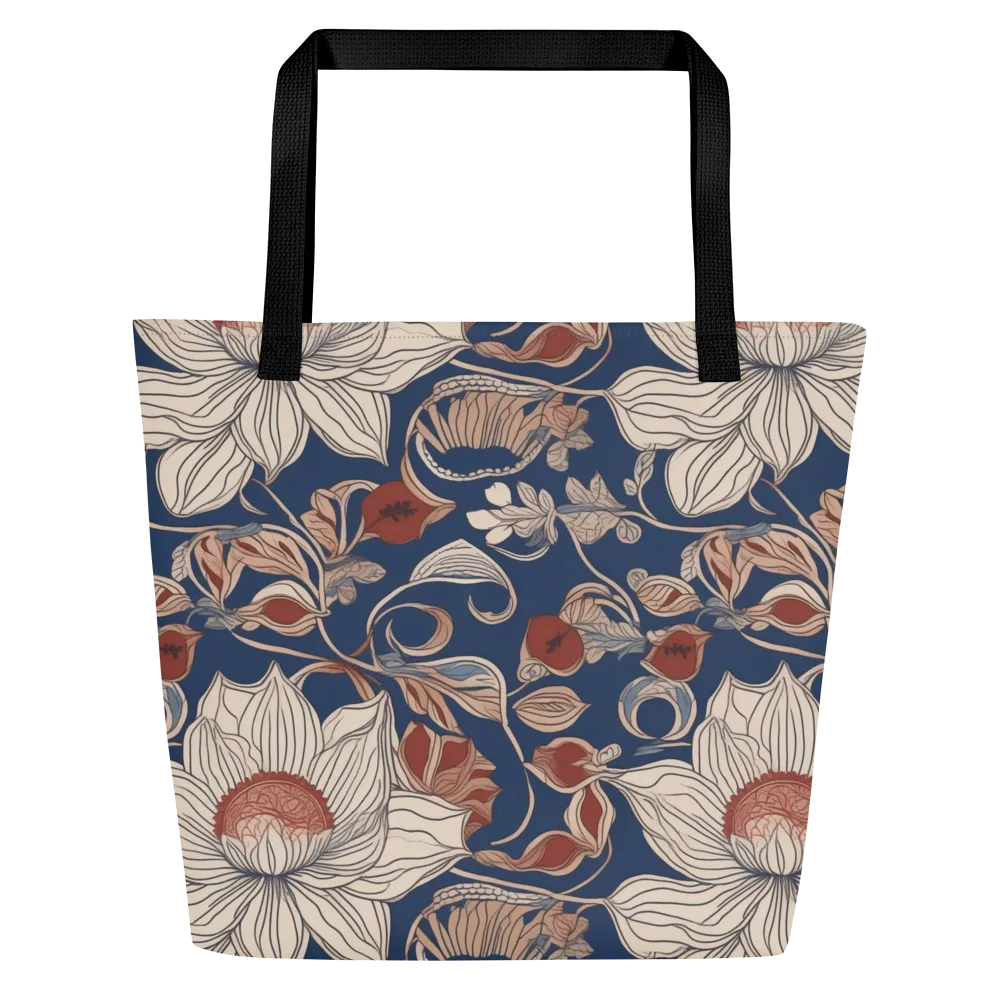 Blue Hour Botanica on Large Tote Bag W/ Pocket — Front