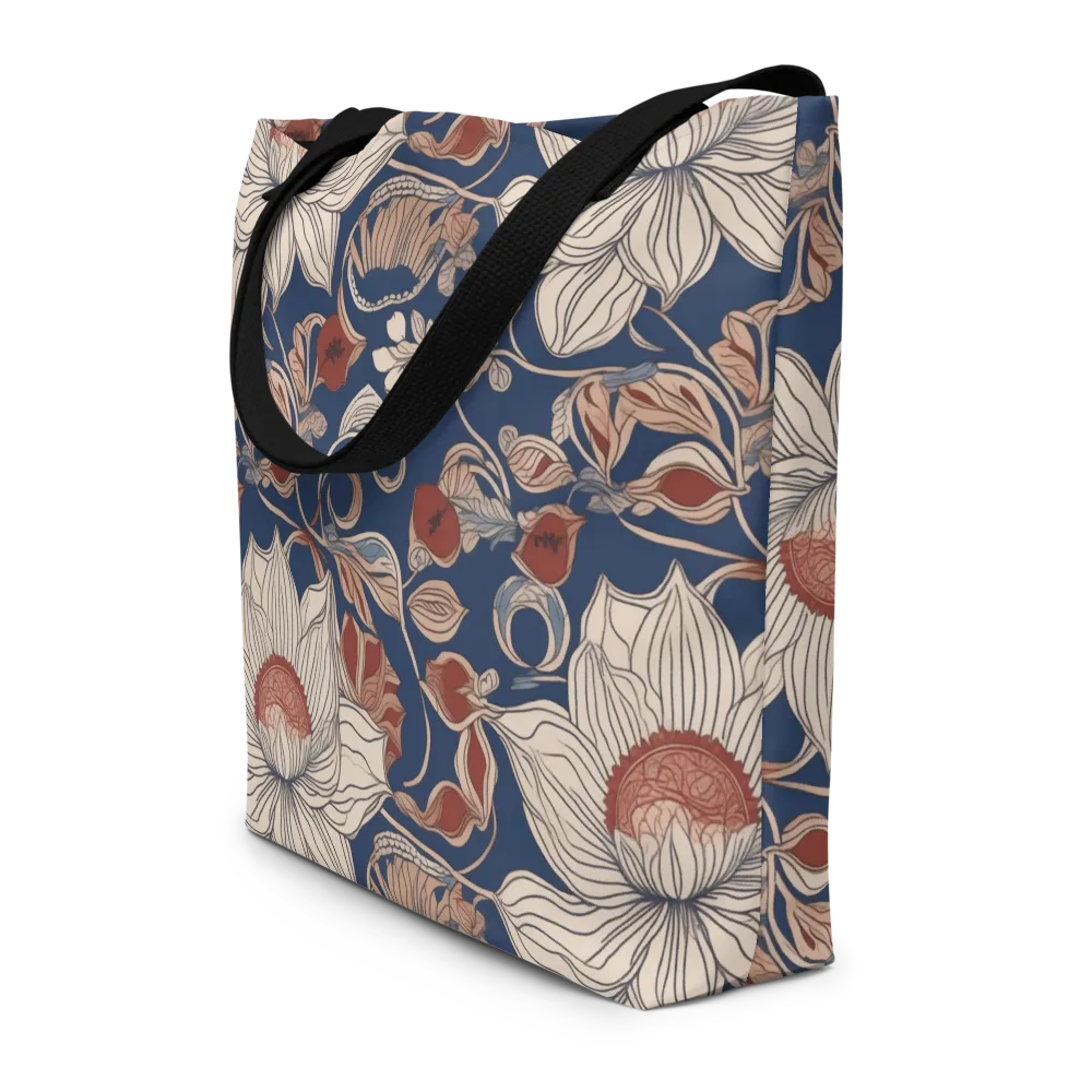 Blue Hour Botanica on Large Tote Bag W/ Pocket — Front