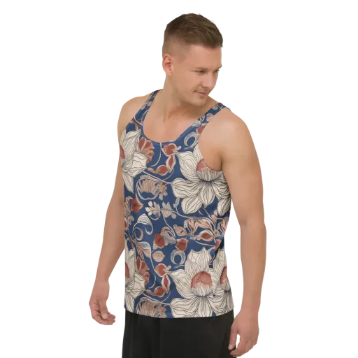 Blue Hour Botanica on a Men's Tank Top