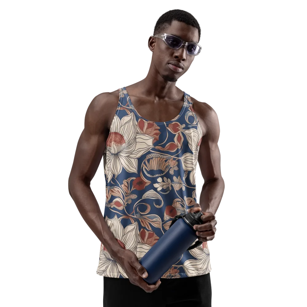Blue Hour Botanica on Men's Tank Top — Front