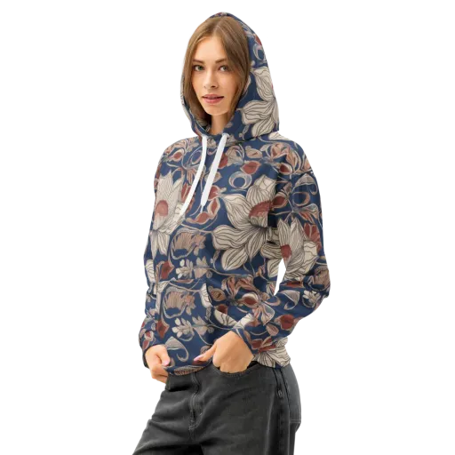 Blue Hour Botanica on a Cotton Hoodie
