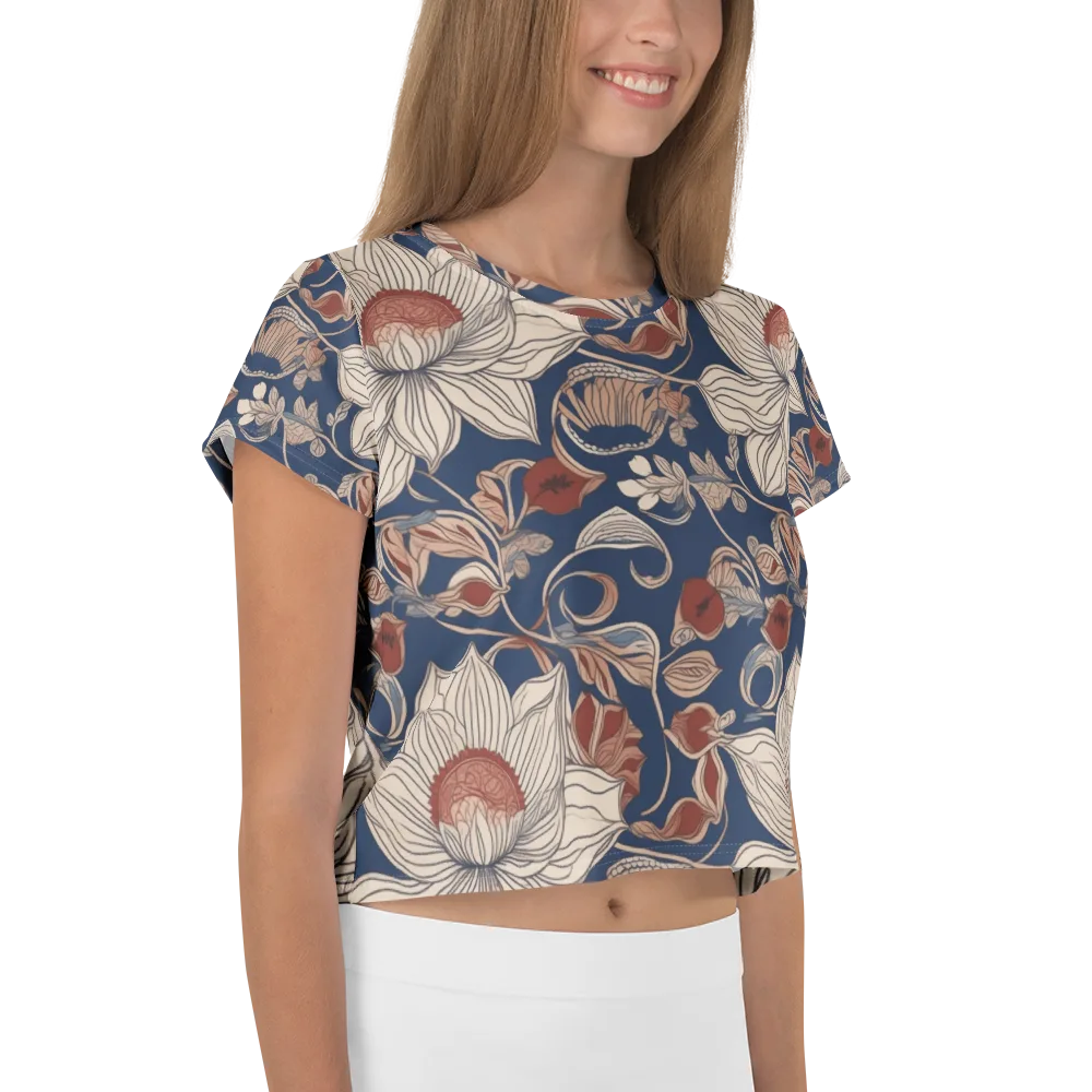 Blue Hour Botanica on Crop Tee — Right