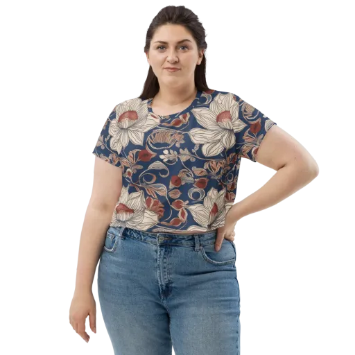 Blue Hour Botanica on a Crop Tee