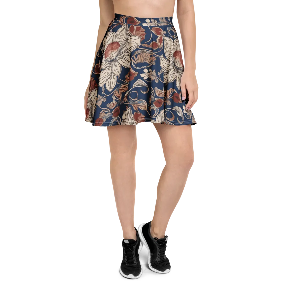 Blue Hour Botanica on Skater Skirt — Front
