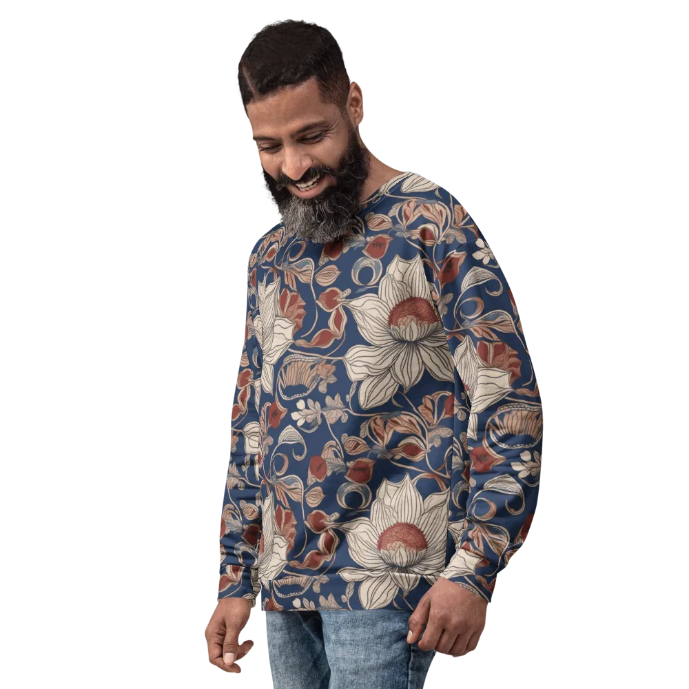 Blue Hour Botanica on Sweatshirt — Left Front