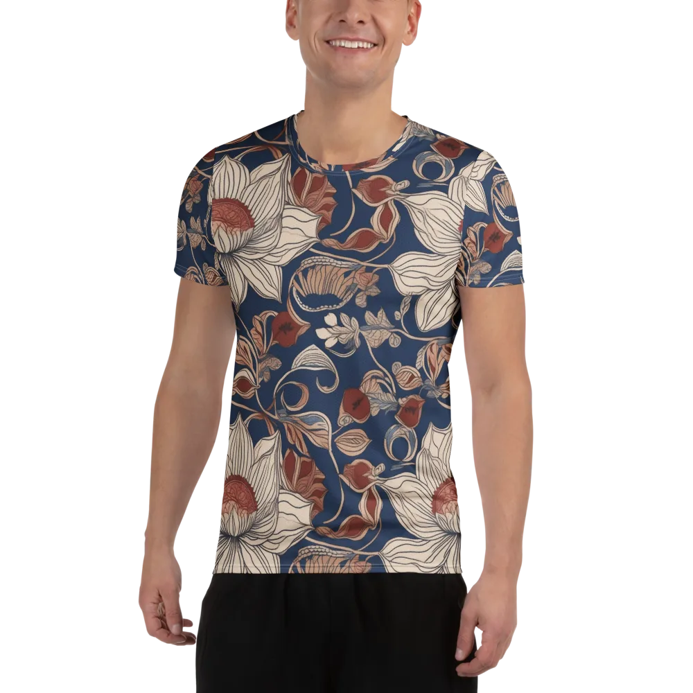 Blue Hour Botanica on Men's Athletic T-Shirt — Front