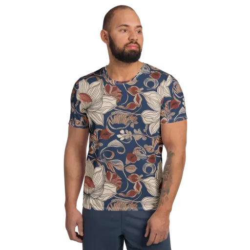 Blue Hour Botanica on a Men's Athletic T-Shirt