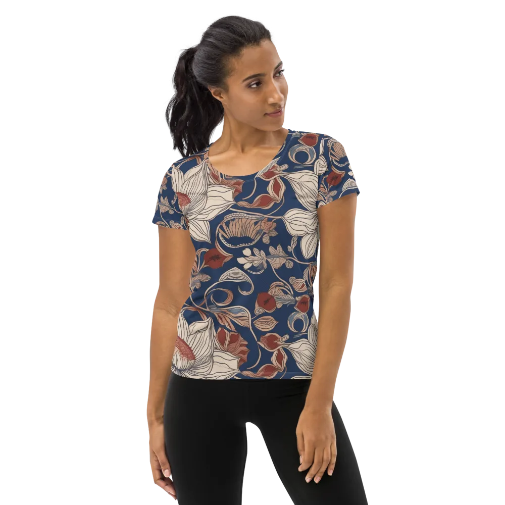 Blue Hour Botanica on Women's Athletic T-Shirt — Front