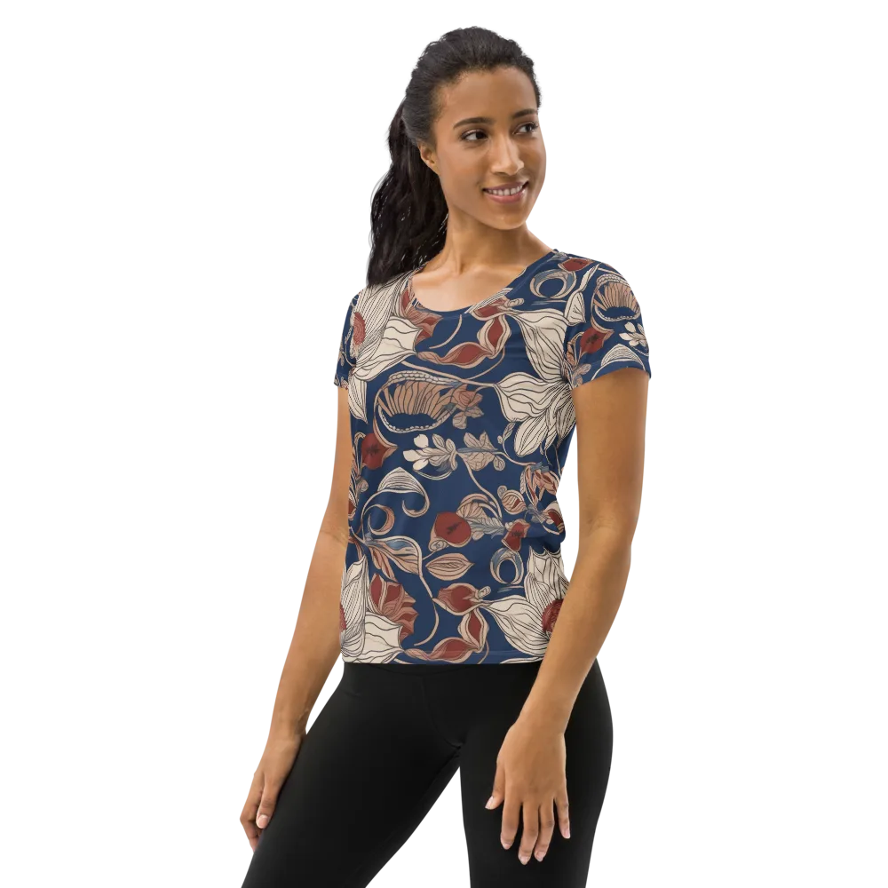 Blue Hour Botanica on Women's Athletic T-Shirt — Left