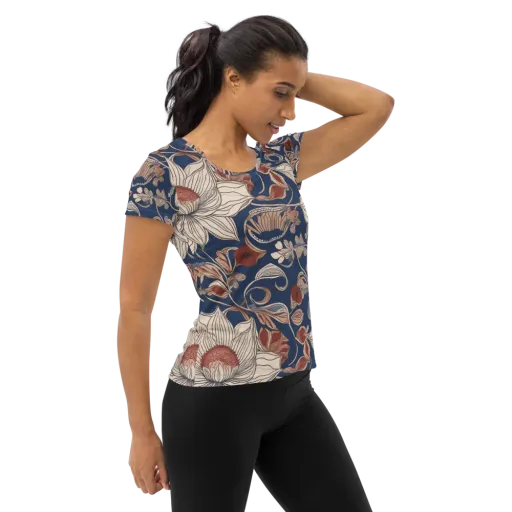 Blue Hour Botanica on a Women's Athletic T-Shirt