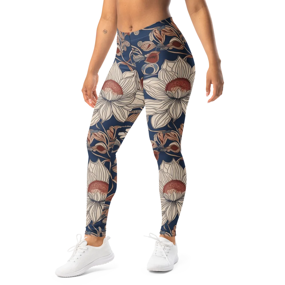Blue Hour Botanica on Leggings — Left Front