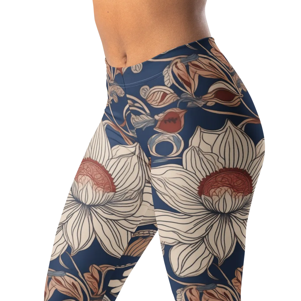 Blue Hour Botanica on Leggings — Left Front