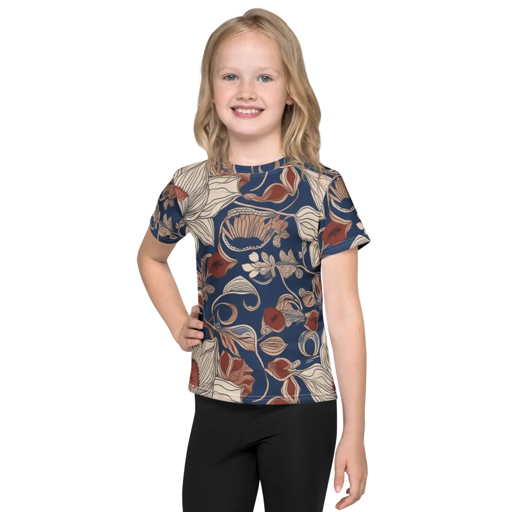 Blue Hour Botanica on Kids Crew Neck T-Shirt — Front