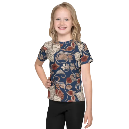 Blue Hour Botanica on a Kids Crew Neck T-Shirt