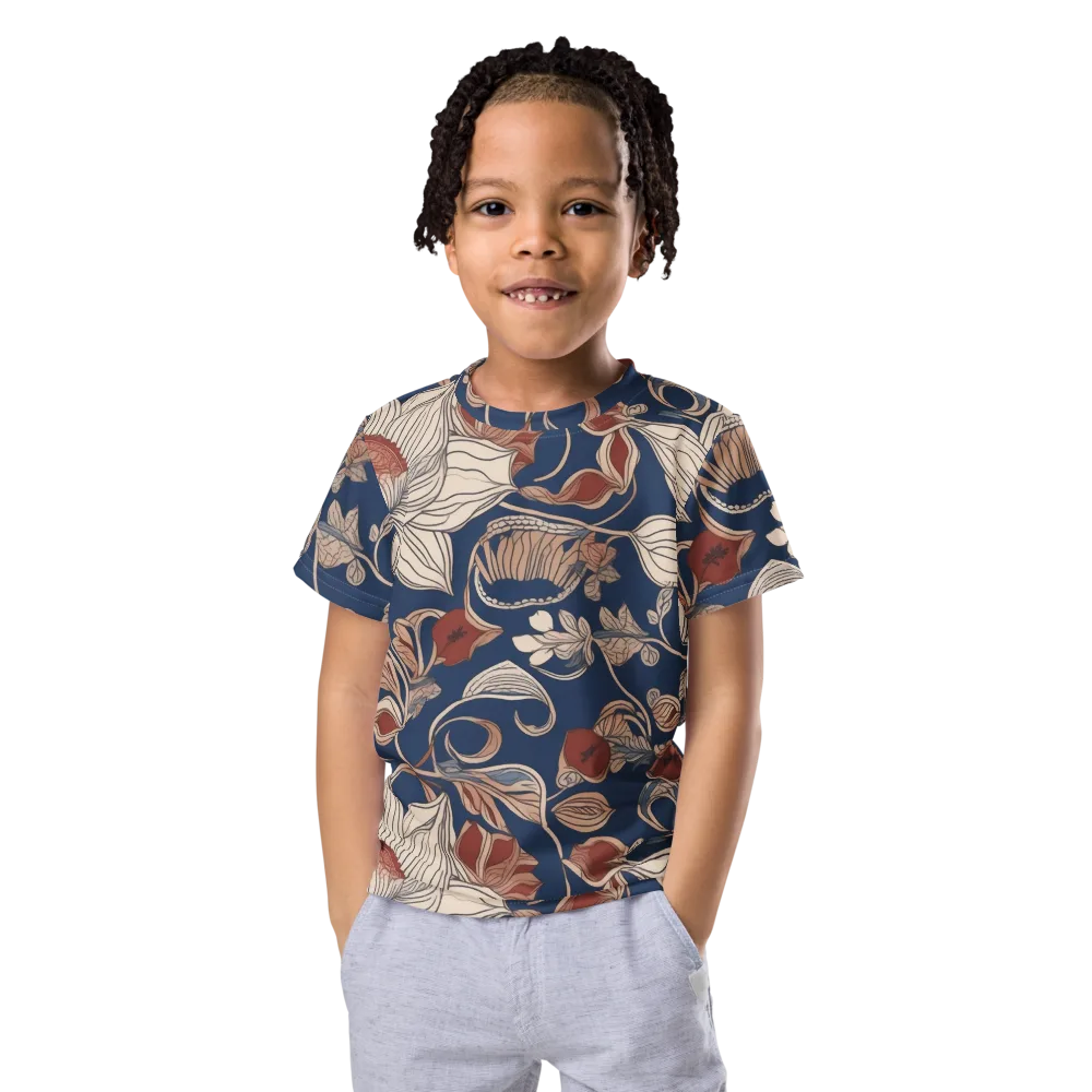 Blue Hour Botanica on Kids Crew Neck T-Shirt — Front