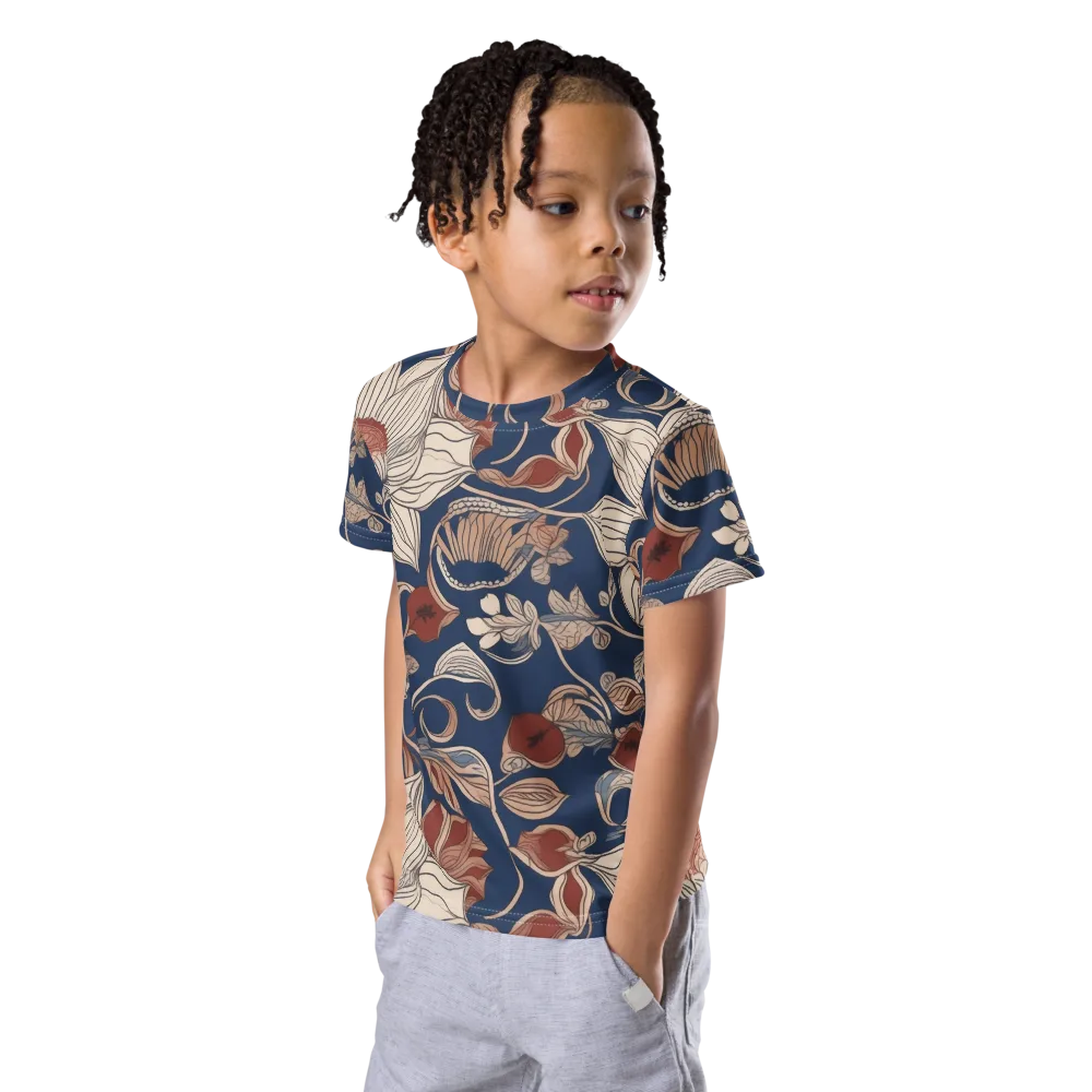 Blue Hour Botanica on Kids Crew Neck T-Shirt — Left Front