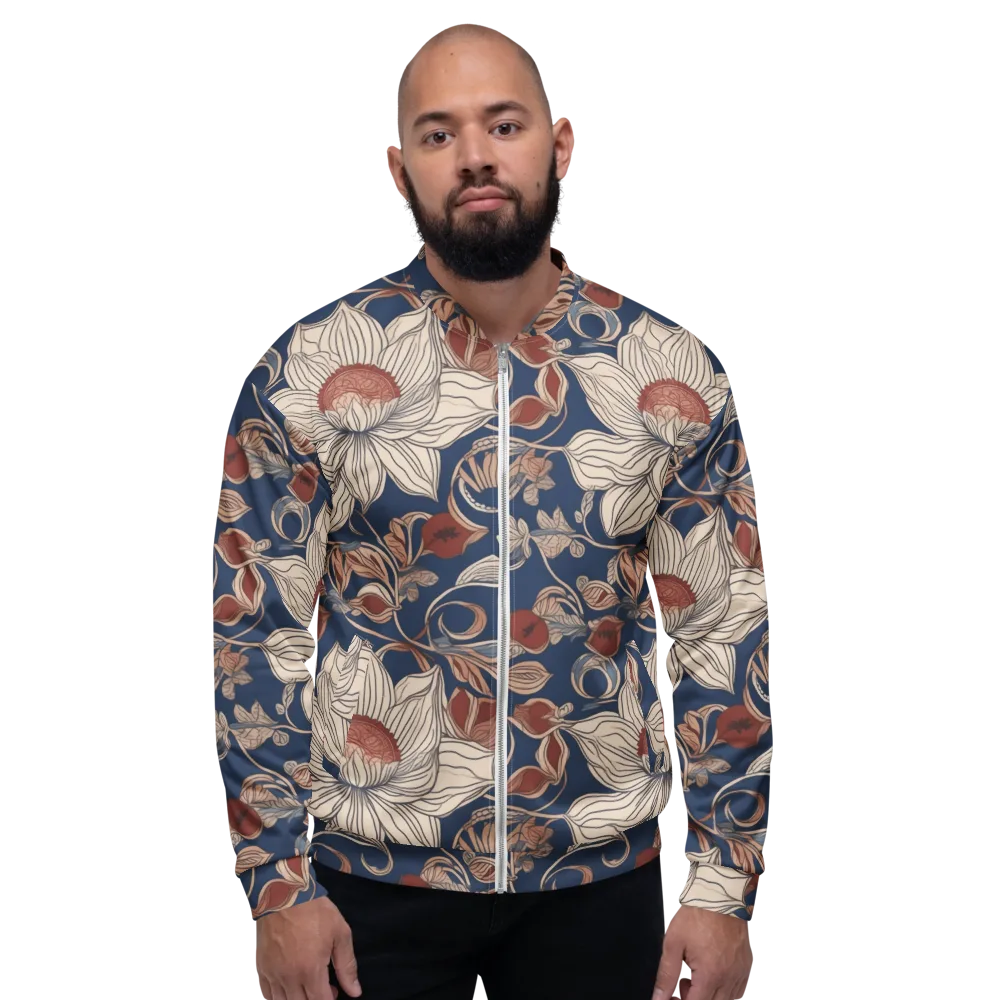 Blue Hour Botanica on Bomber Jacket — Front