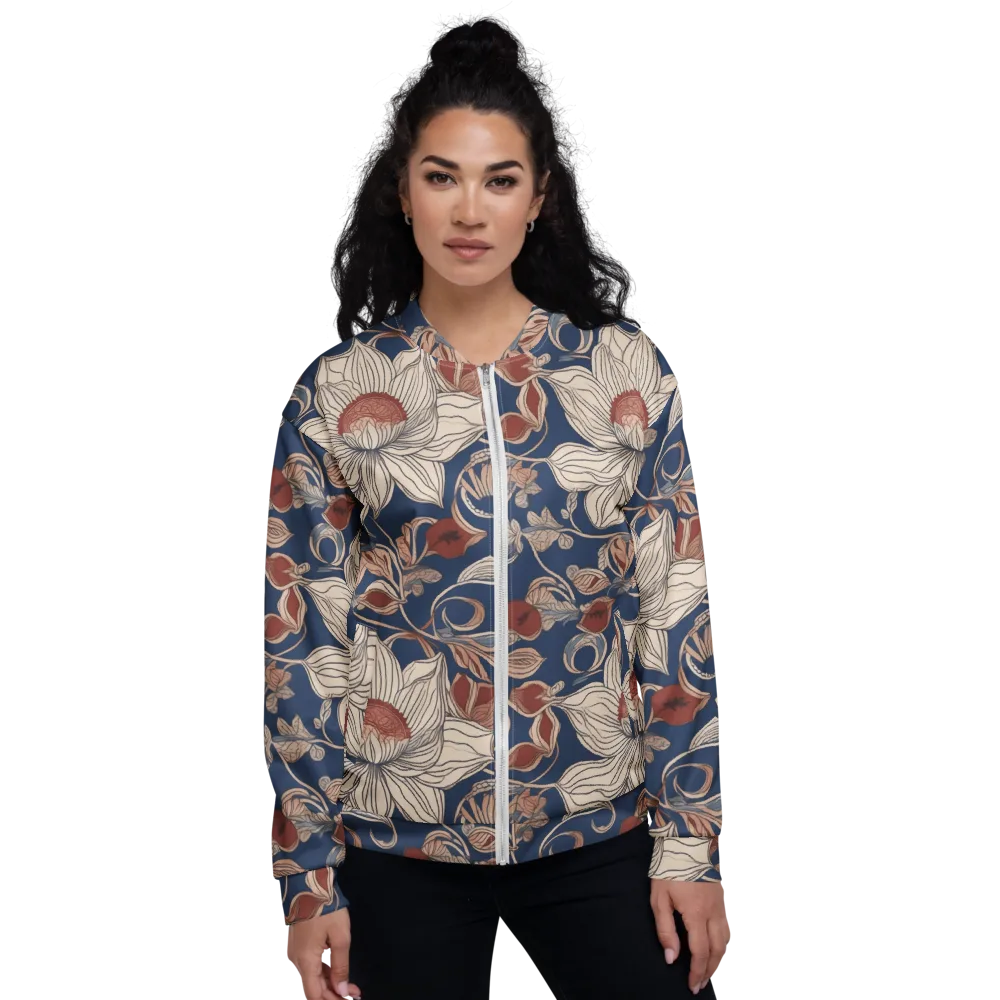 Blue Hour Botanica on Bomber Jacket — Front