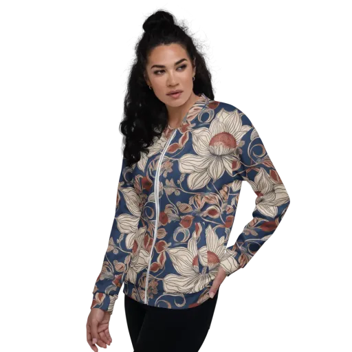 Blue Hour Botanica on a Bomber Jacket