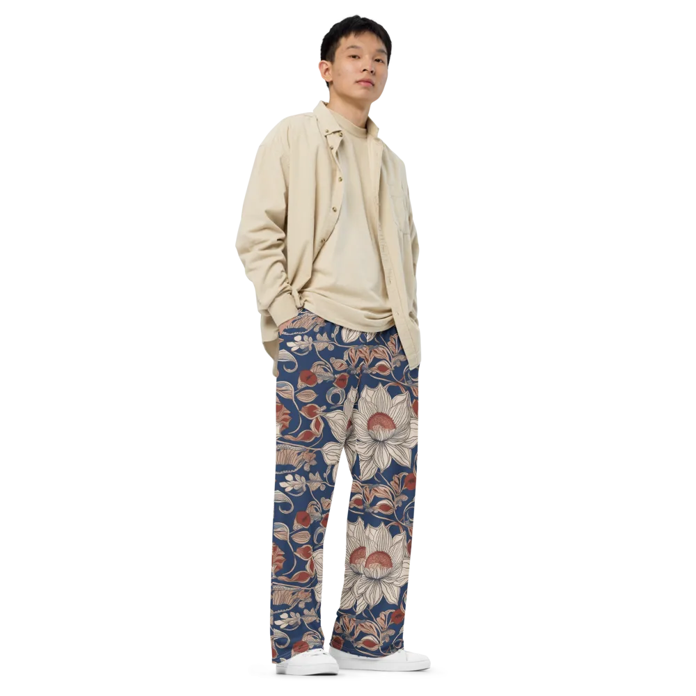 Blue Hour Botanica on Wide-Leg Pants — Right Front