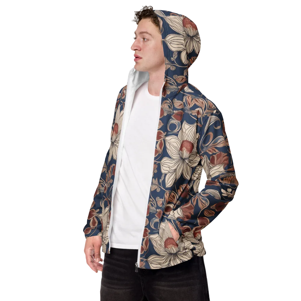 Blue Hour Botanica on Men's Windbreaker — Left Front