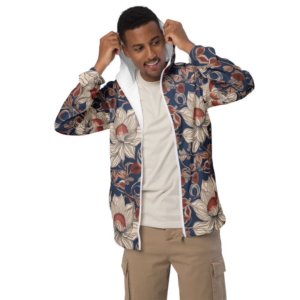 Blue Hour Botanica on Men's Windbreaker — Front