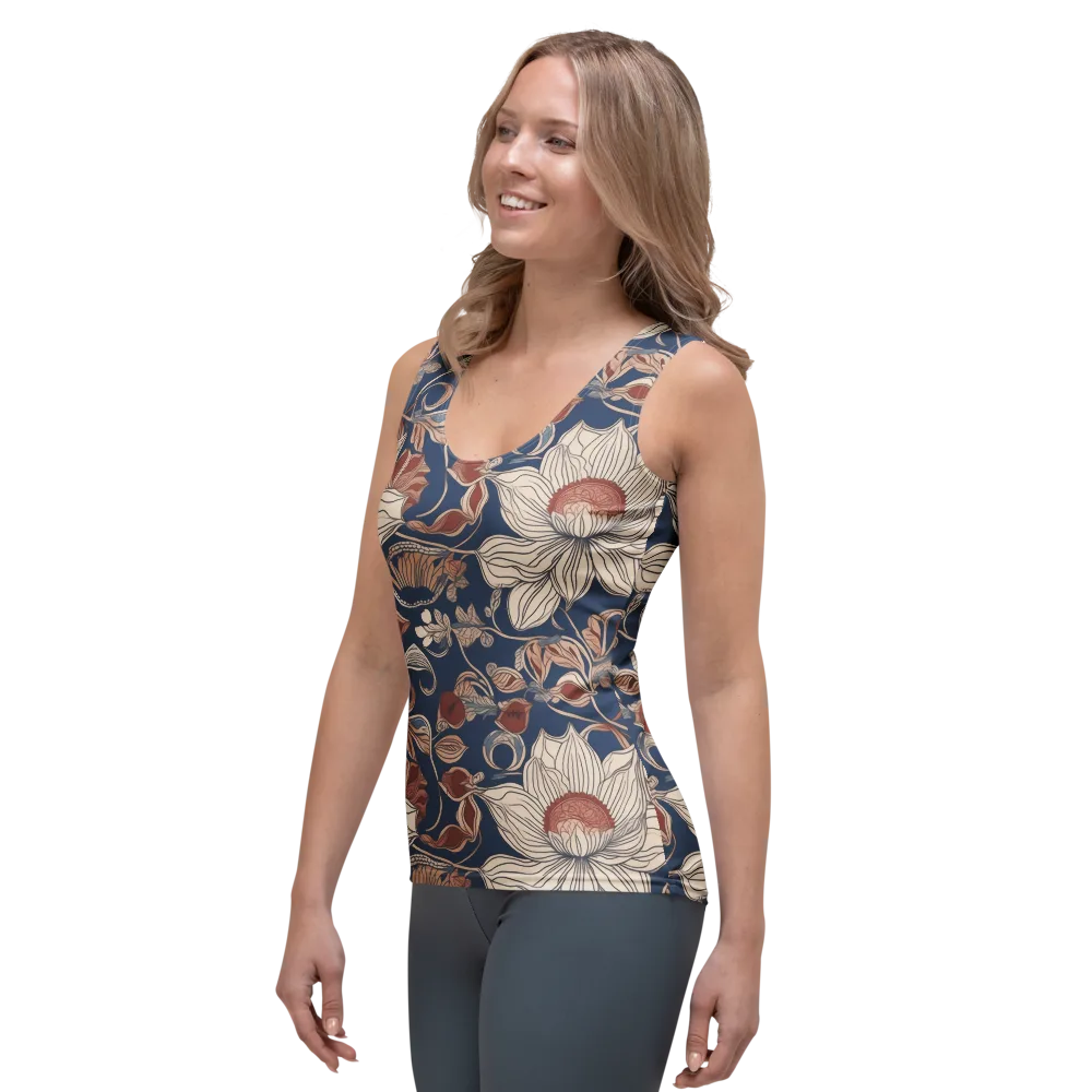 Blue Hour Botanica on Women's Tank Top — Left Front