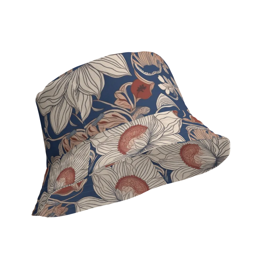 Blue Hour Botanica on Reversible Bucket Hat — Product details Outside