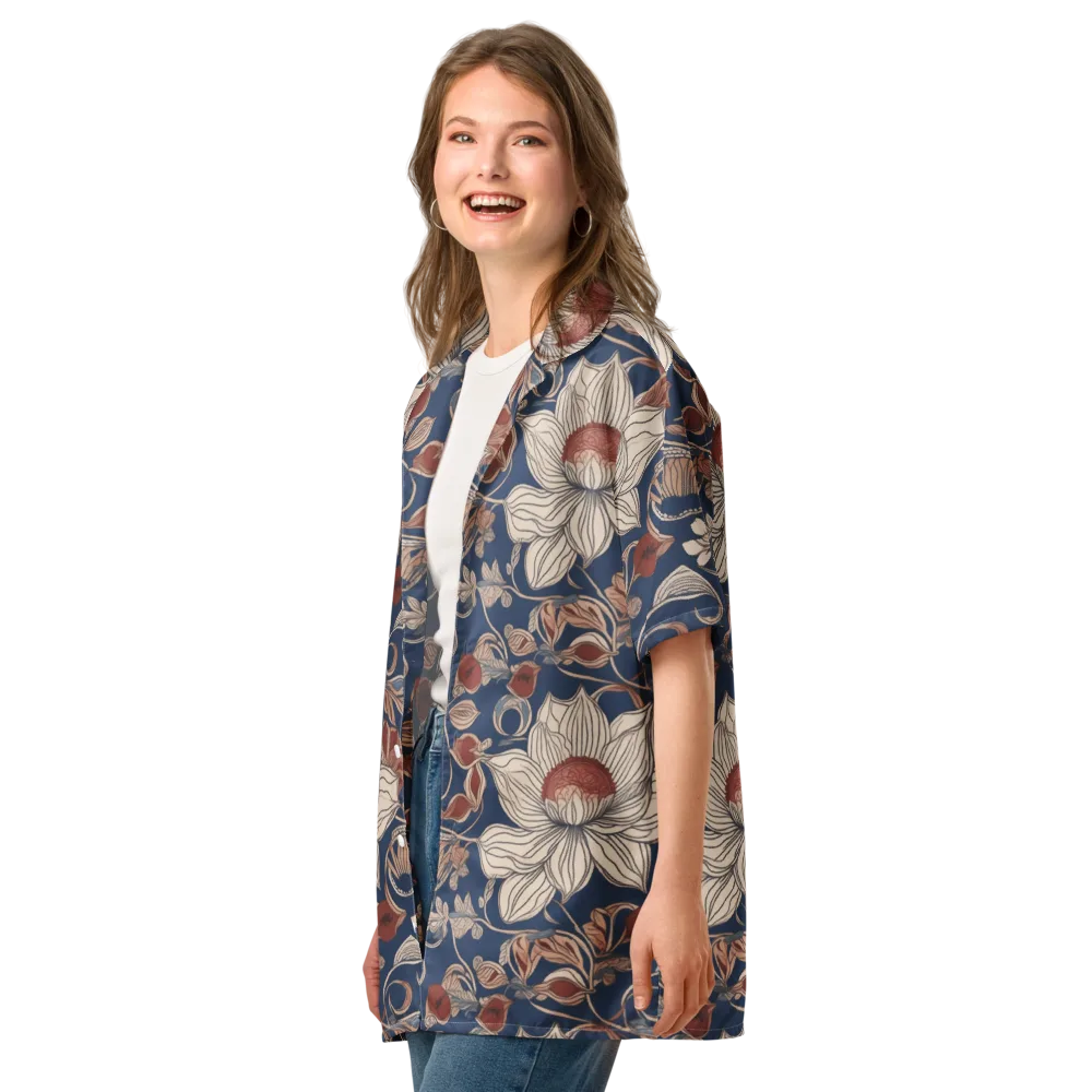 Blue Hour Botanica on Button Shirt — Left Front
