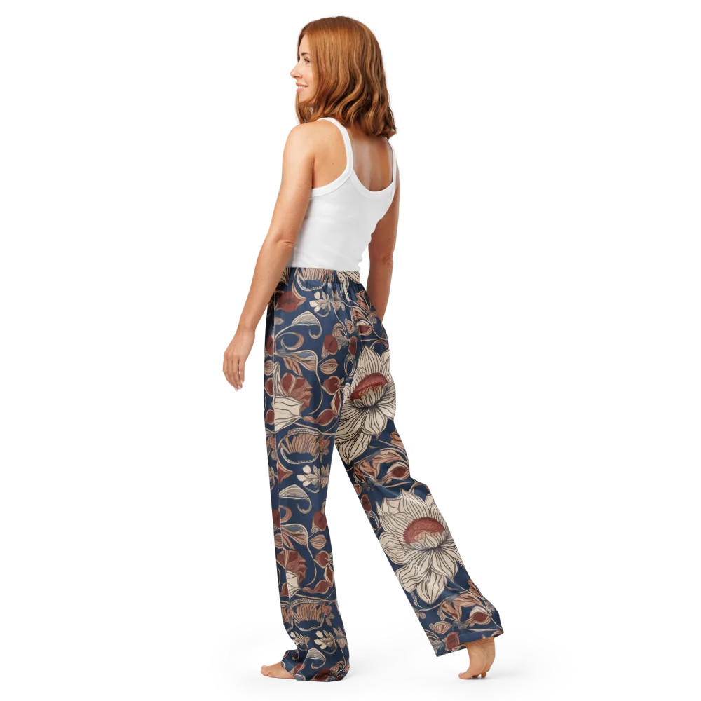 Blue Hour Botanica on Women's Pajama Pants — Back
