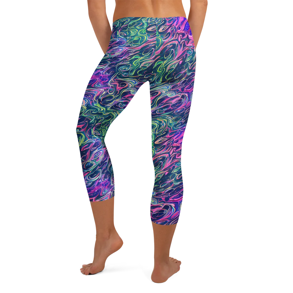 Electric Fluid on Capri Leggings — Back