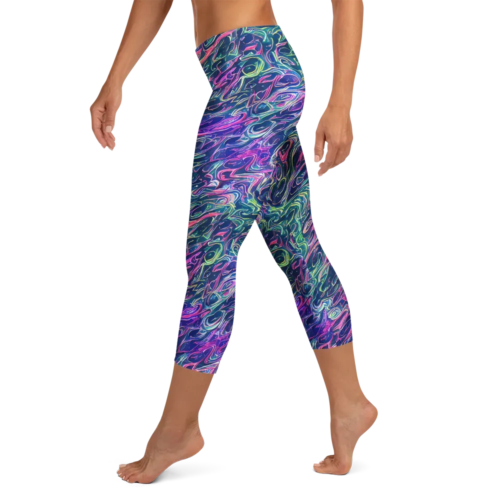 Electric Fluid on Capri Leggings — Left