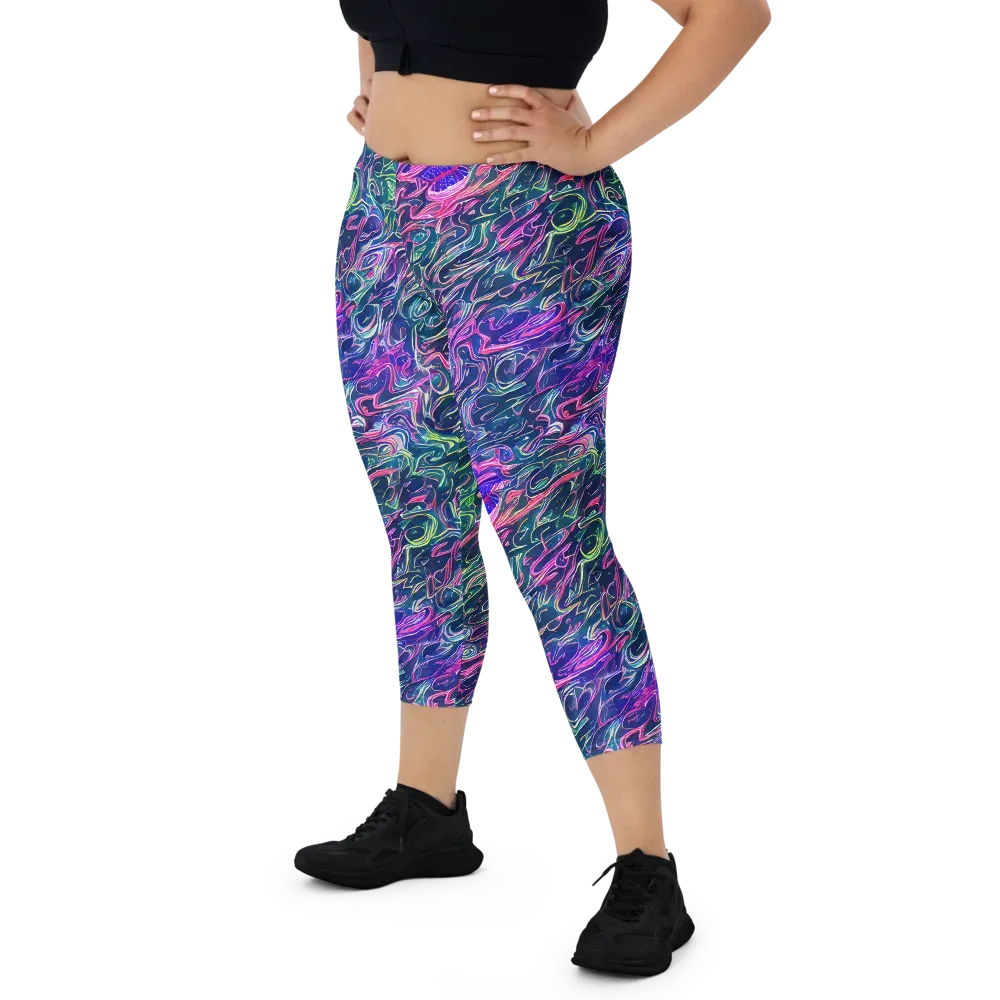 Electric Fluid on Capri Leggings — Front