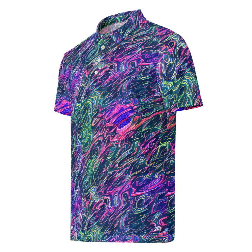 Electric Fluid on Men's Slim Fit Polo Shirt — Left Front