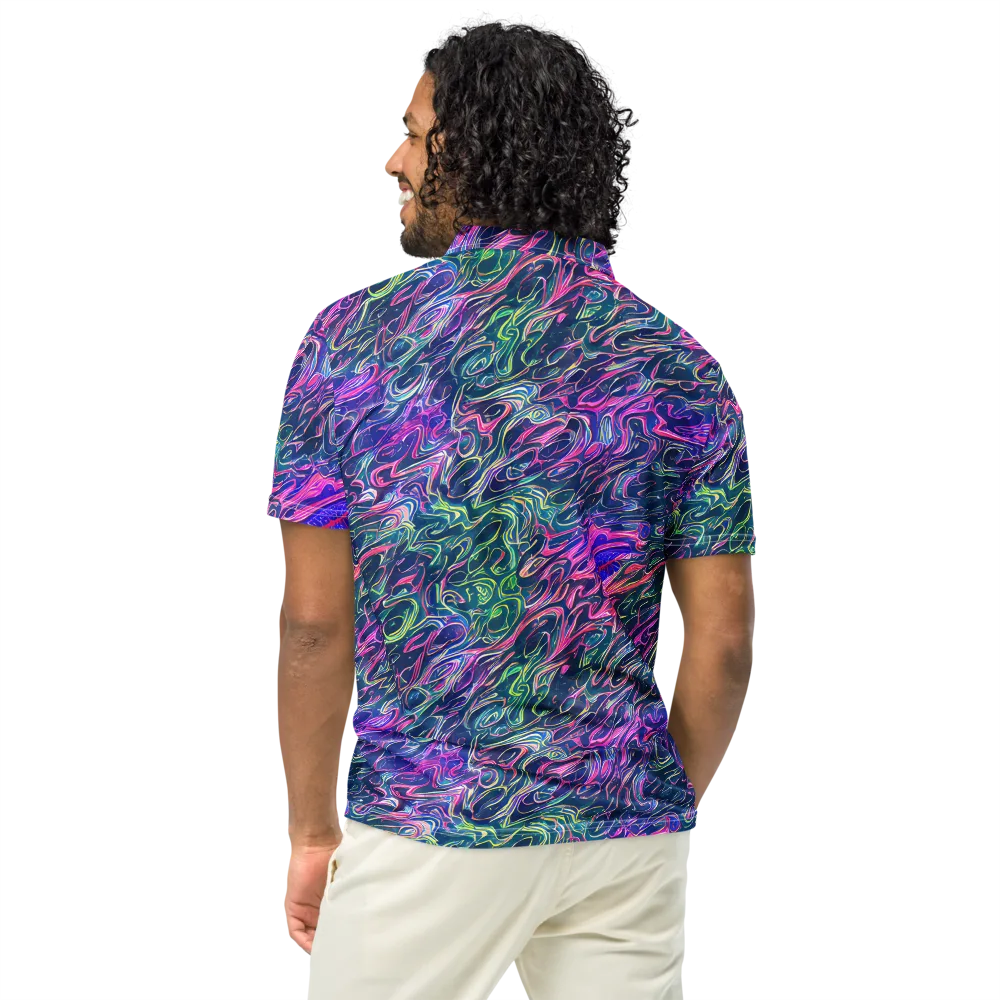 Electric Fluid on Men's Slim Fit Polo Shirt — Back