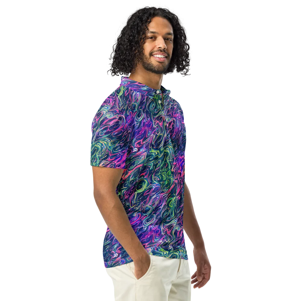 Electric Fluid on Men's Slim Fit Polo Shirt — Right Front