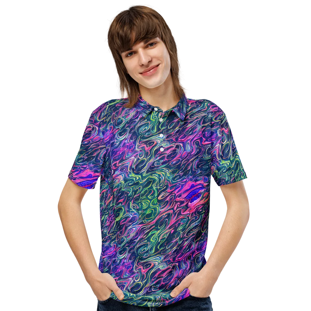 Electric Fluid on Men's Slim Fit Polo Shirt — Front