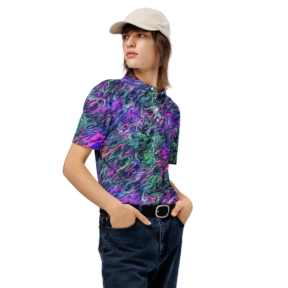 Electric Fluid on Men's Slim Fit Polo Shirt — Right Front