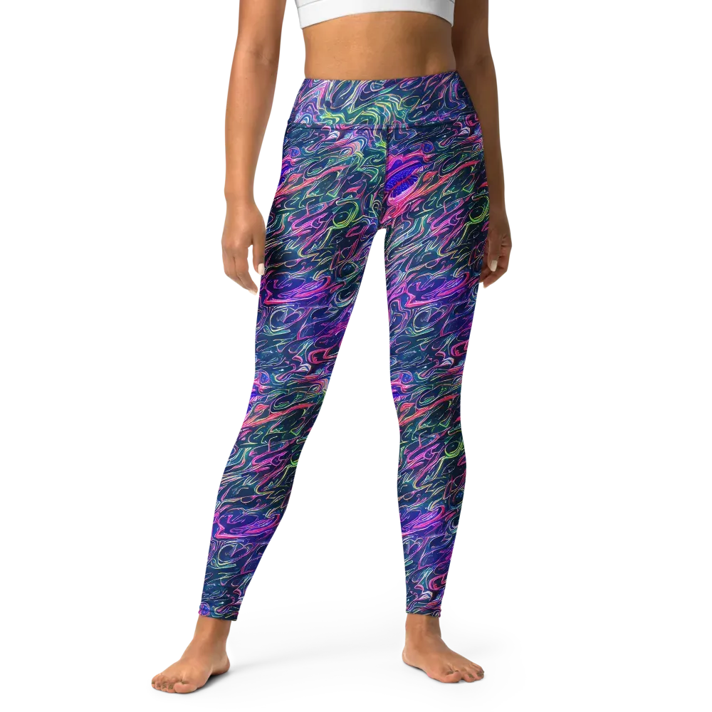 Electric Fluid on Yoga Leggings — Front