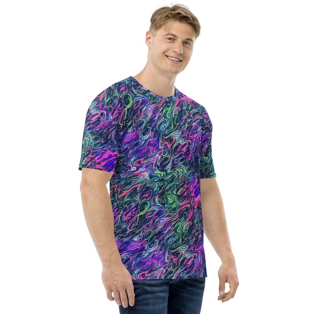 Electric Fluid on Men's Crew Neck T-Shirt — Right
