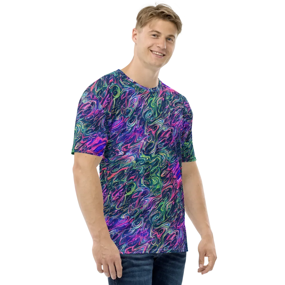 Electric Fluid on Men's Crew Neck T-Shirt — Right