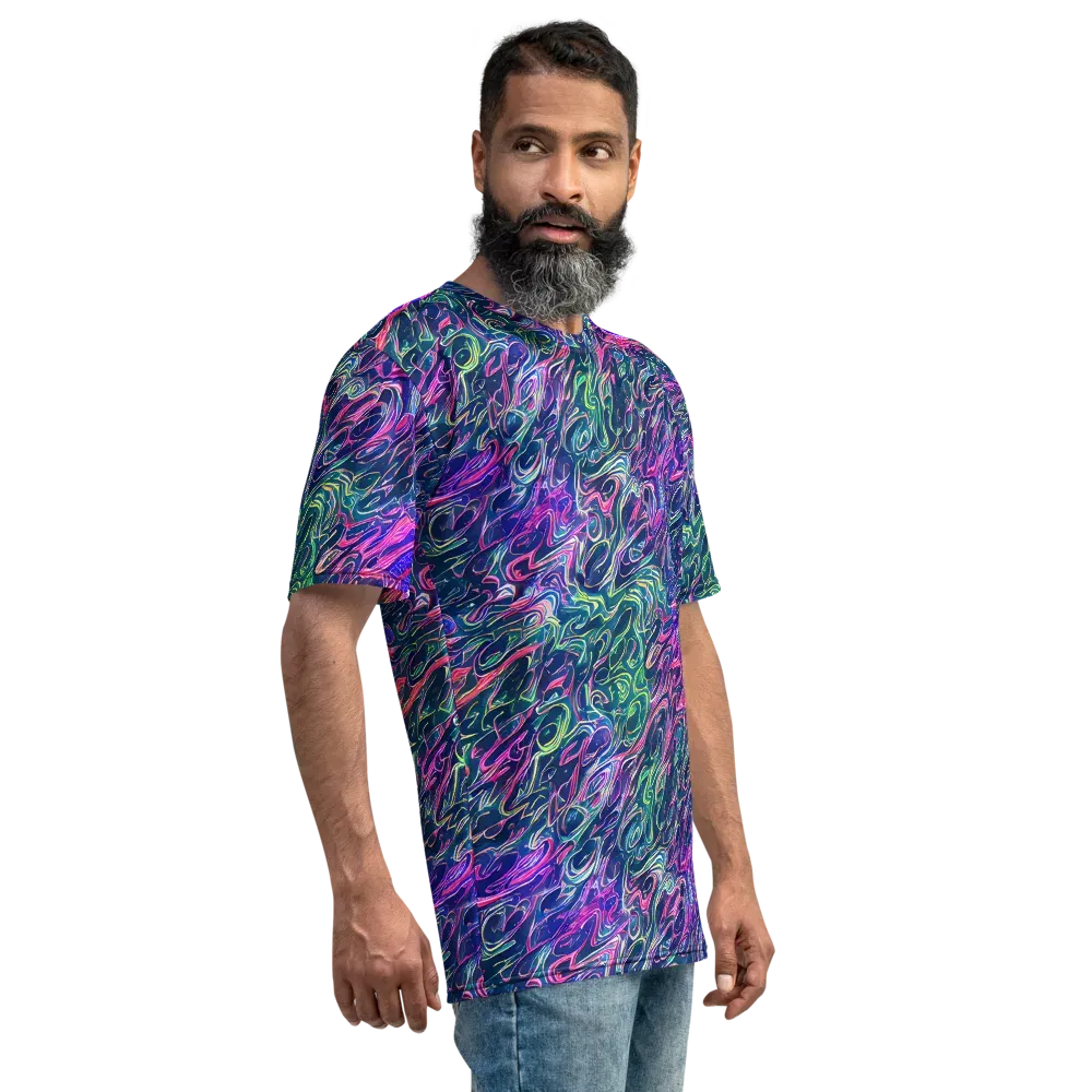 Electric Fluid on Men's Crew Neck T-Shirt — Right