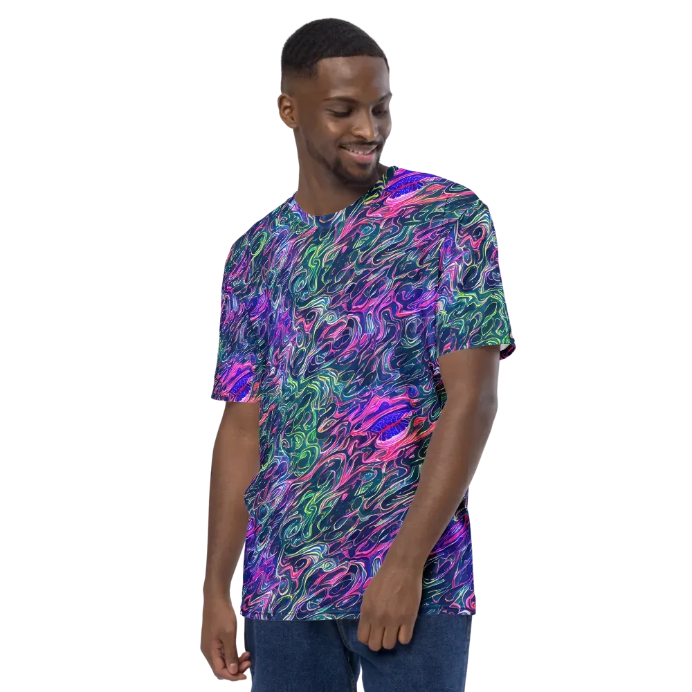 Electric Fluid on Men's Crew Neck T-Shirt — Left