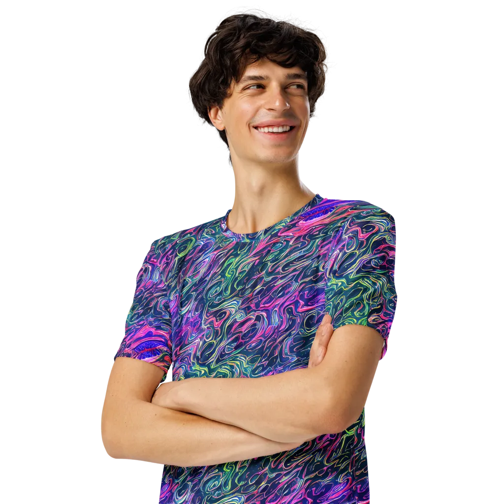 Electric Fluid on Men's Crew Neck T-Shirt — Left Front