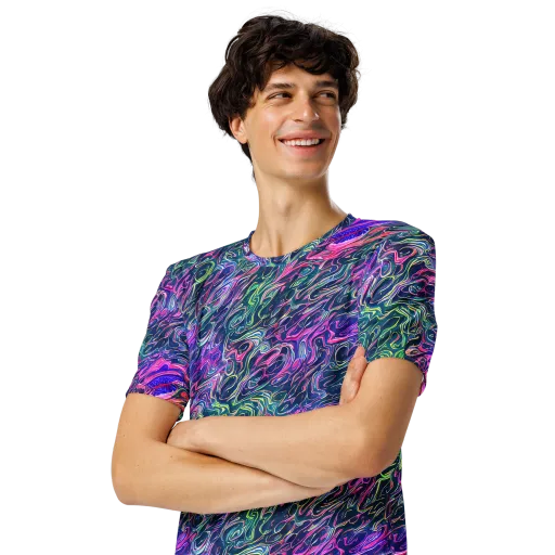 Electric Fluid on a Men's Crew Neck T-Shirt