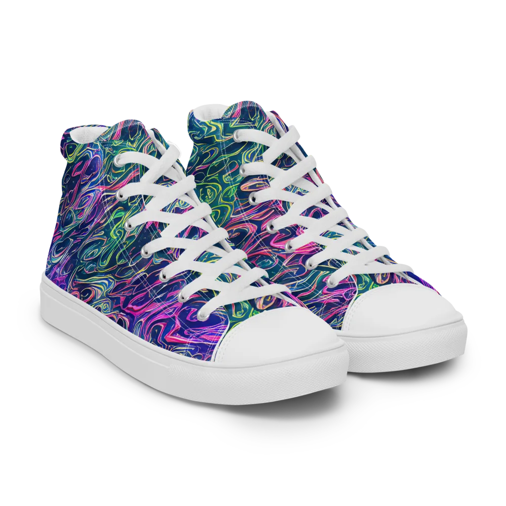 Electric Fluid on Men's High Top Canvas Shoes — Right Front