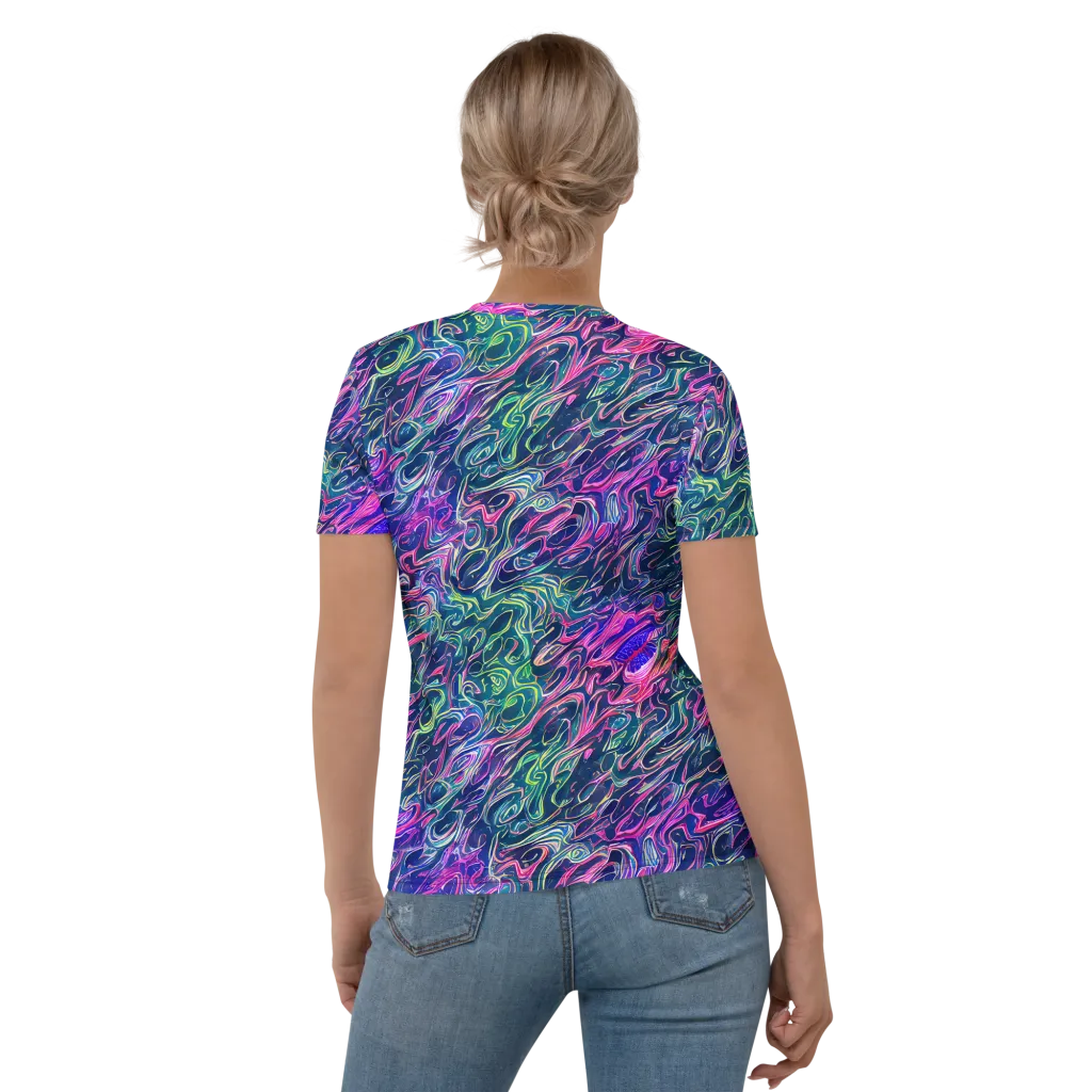 Electric Fluid on Women's Crew Neck T-Shirt — Back