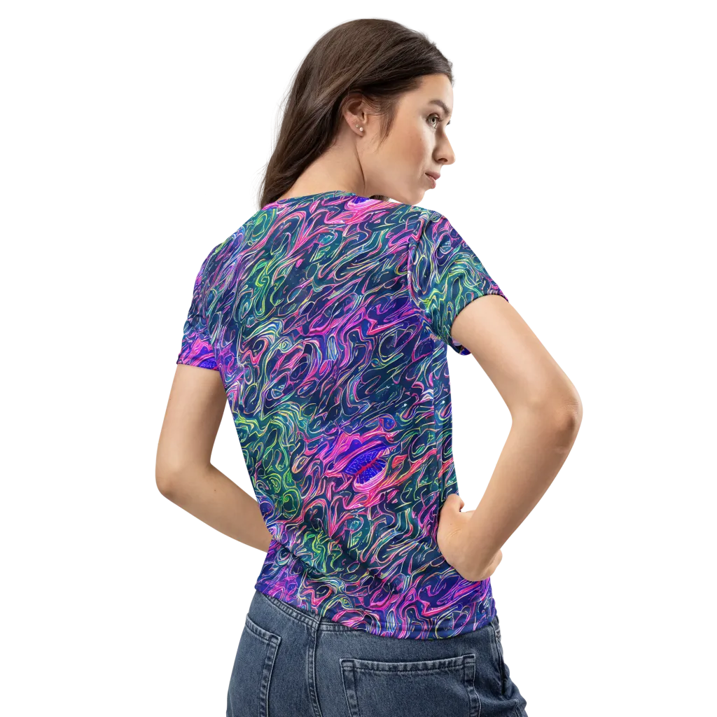 Electric Fluid on Women's Crew Neck T-Shirt — Back